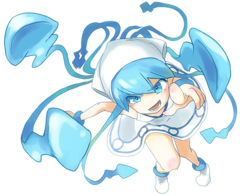 blue-haired anime girl character