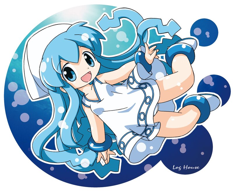 blue-haired anime girl character