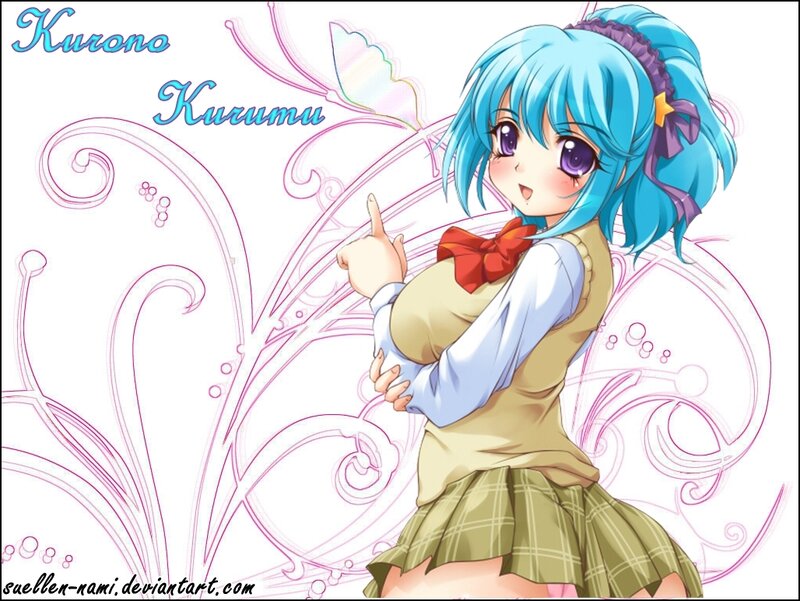 Blue-haired anime girl character