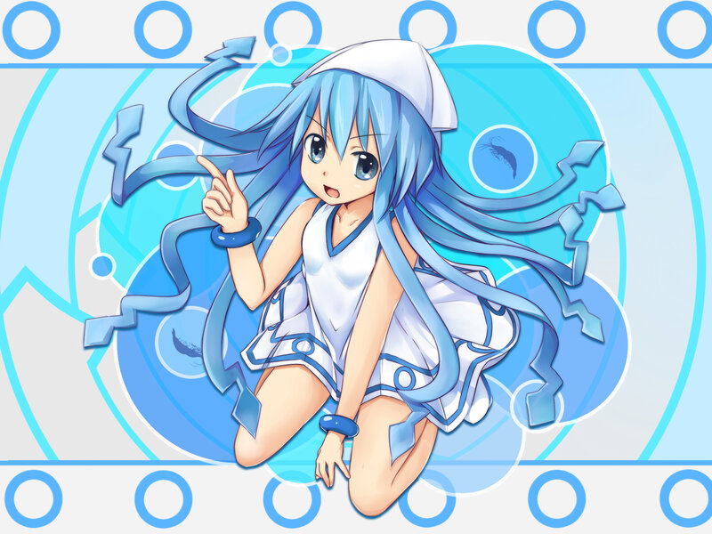 blue-haired anime girl character