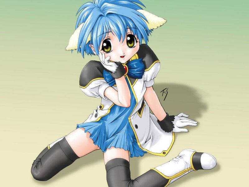 blue-haired anime girl character