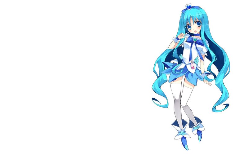 blue-haired anime girl character