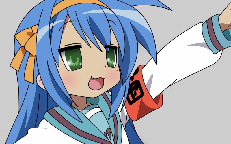 blue-haired anime girl character