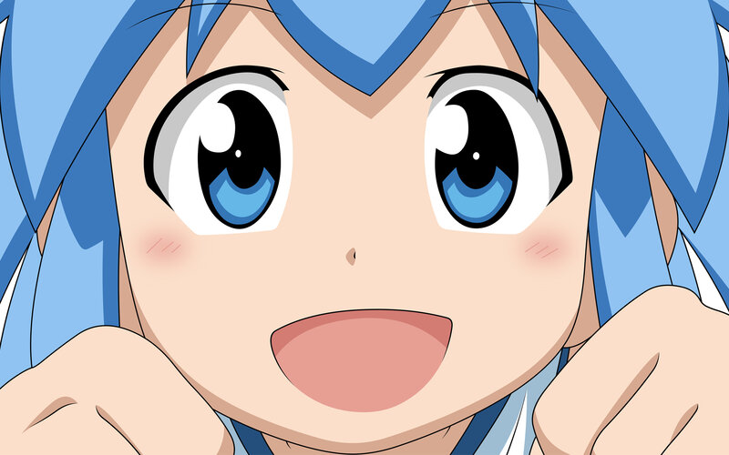 blue-haired anime girl close-up