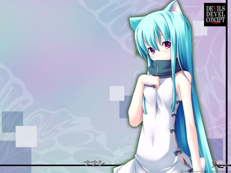 Blue-haired Anime Girl — Cyan, Calm, Cat Ears