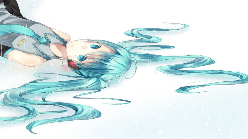 Blue-haired Anime Girl — Cyan, Calm, Winter