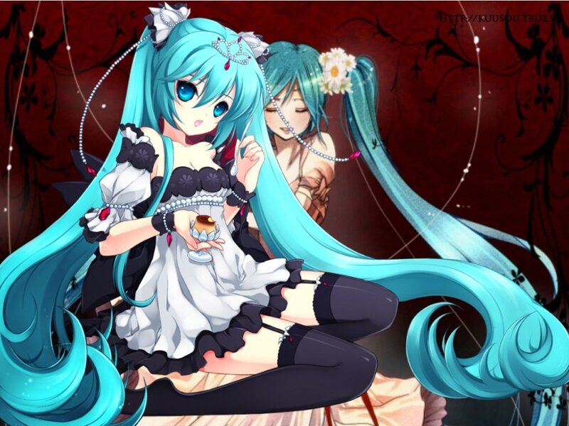 Blue-haired Anime Girl — Cyan, Dramatic, Digital Art, Dress
