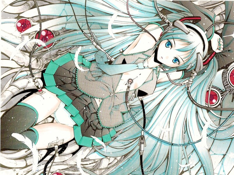 Blue-haired Anime Girl — Cyan, Dramatic, Mechanical Wings