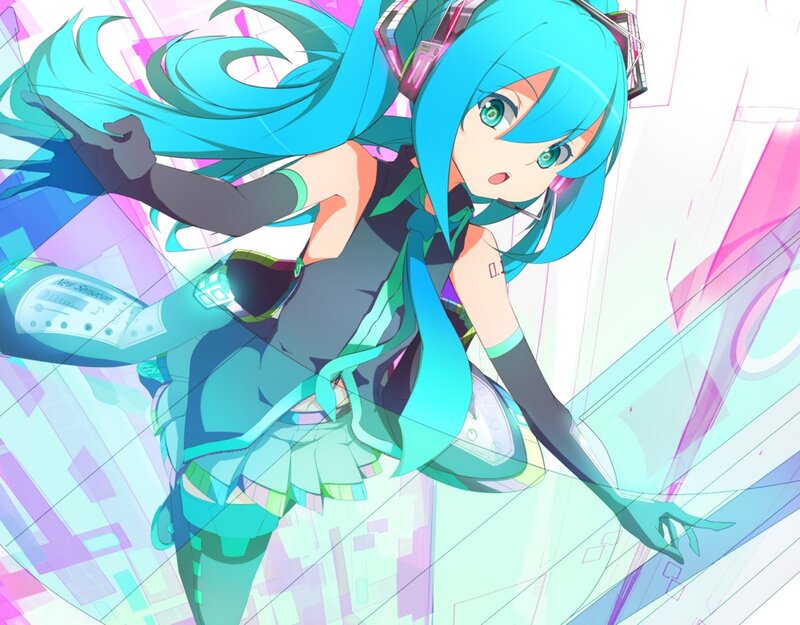 Blue-haired Anime Girl — Cyan, Dynamic, Headset, Microphone
