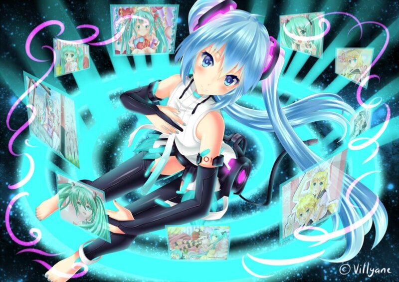 Blue-haired Anime Girl — Cyan, Dynamic, Night