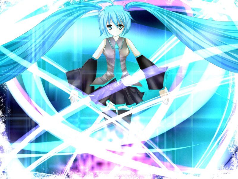 Blue-haired Anime Girl — Cyan, Energetic, Long Hair