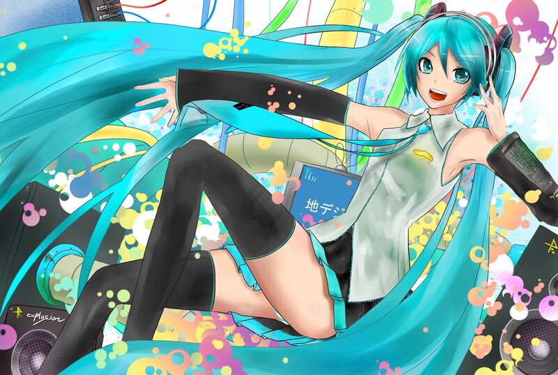Blue-haired Anime Girl — Cyan, Energetic