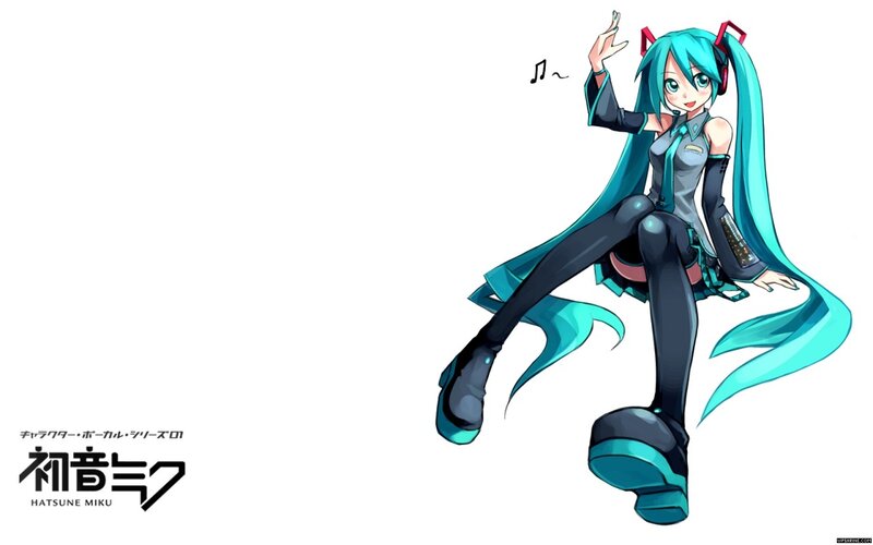 Blue-haired Anime Girl — Cyan, Playful, Headphones, Music Note