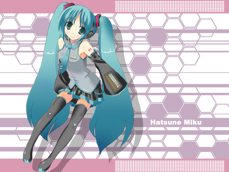 Blue-haired Anime Girl — Cyan, Playful, Long Hair, Headset, Skirt