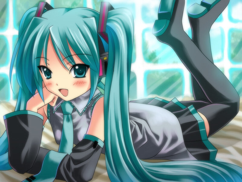 Blue-haired Anime Girl — Cyan, Playful