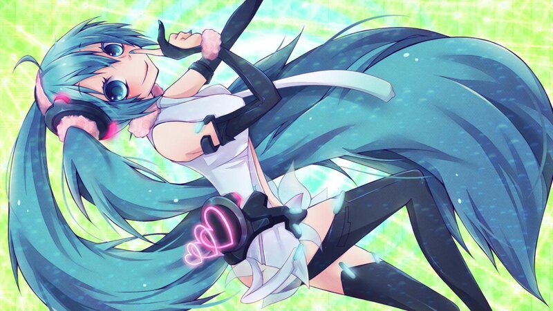 Blue-haired Anime Girl — Green