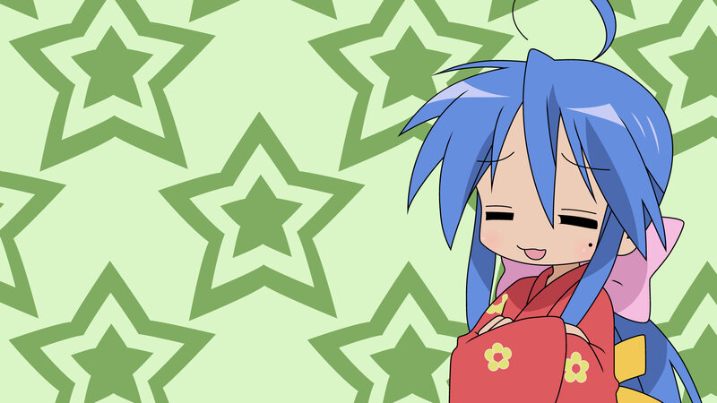 blue-haired anime girl in kimono