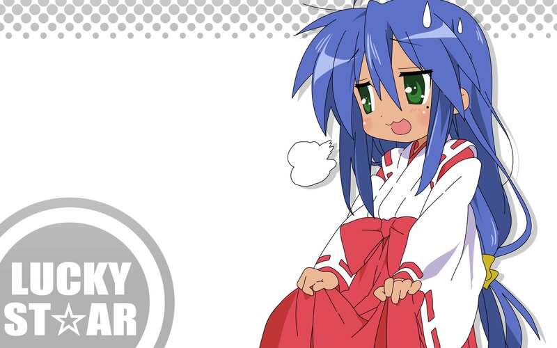 blue-haired anime girl in kimono