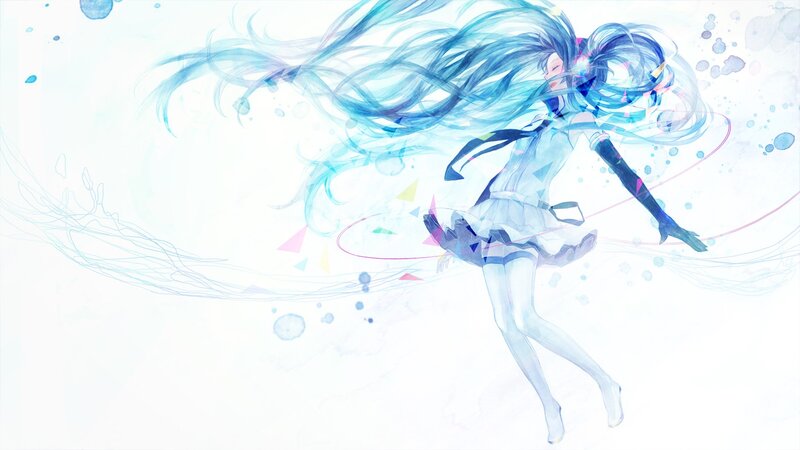 blue-haired anime girl in motion