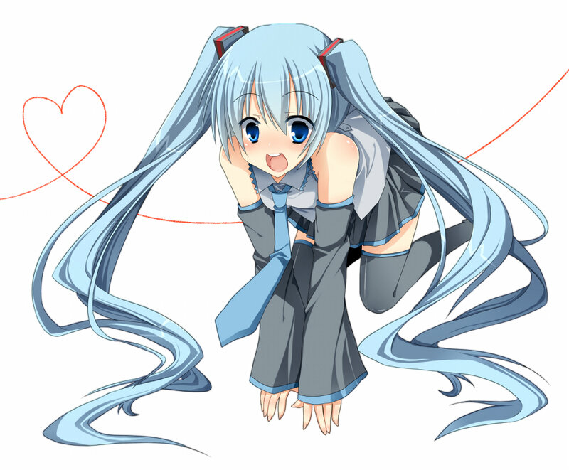blue-haired anime girl in school uniform