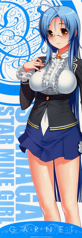 blue-haired anime girl in school uniform