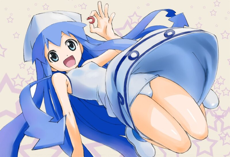 blue-haired anime girl in uniform