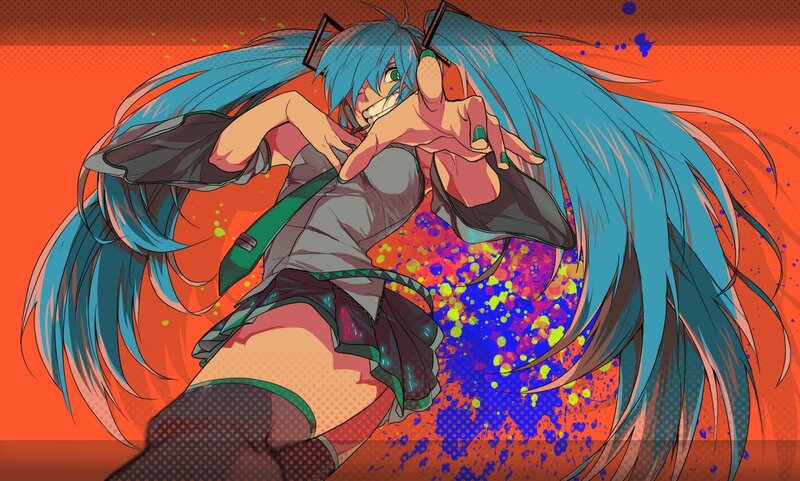 Blue-haired Anime Girl — Orange, Dynamic