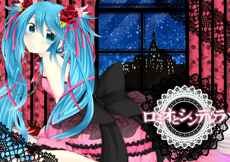 Blue-haired Anime Girl — Pink, Dreamy, Night, Window