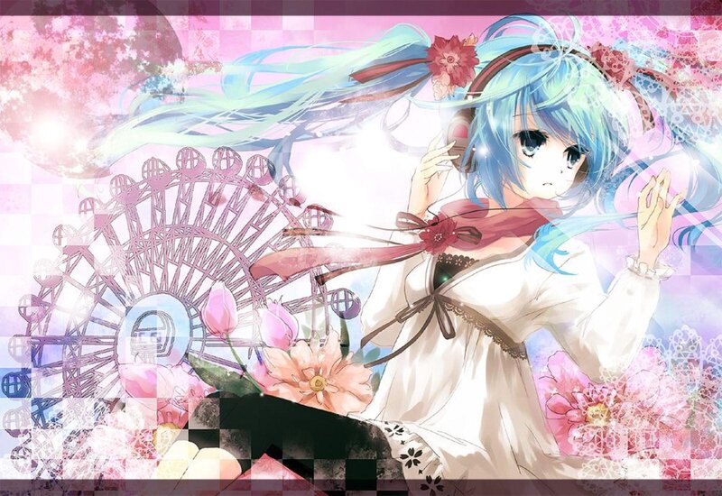 Blue-haired Anime Girl — Pink, Dreamy