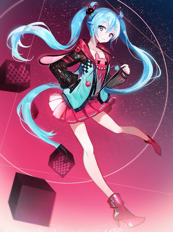 Blue-haired Anime Girl — Pink, Dynamic