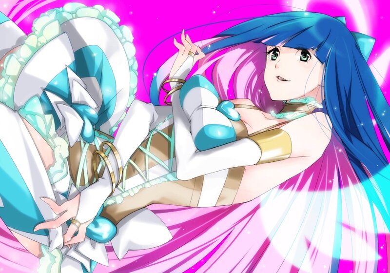 Blue-haired Anime Girl — Pink, Energetic