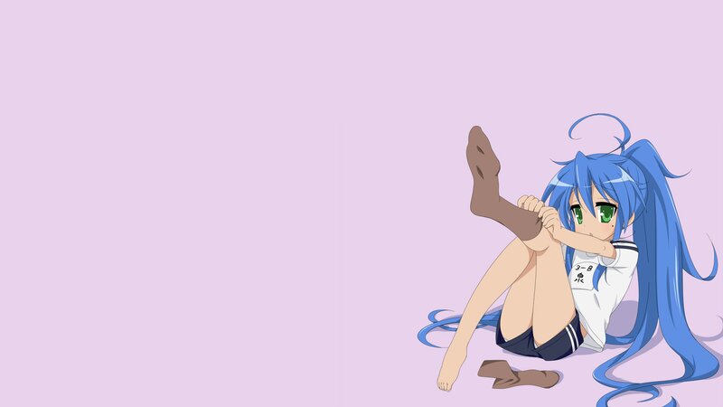 Blue-haired Anime Girl — Purple, Calm, Socks