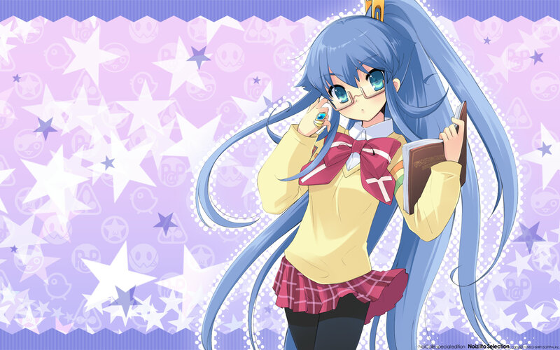 Blue-haired Anime Girl — Purple, Calm