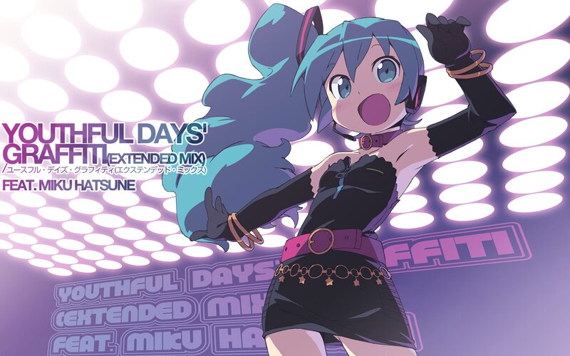 Blue-haired Anime Girl — Purple, Energetic