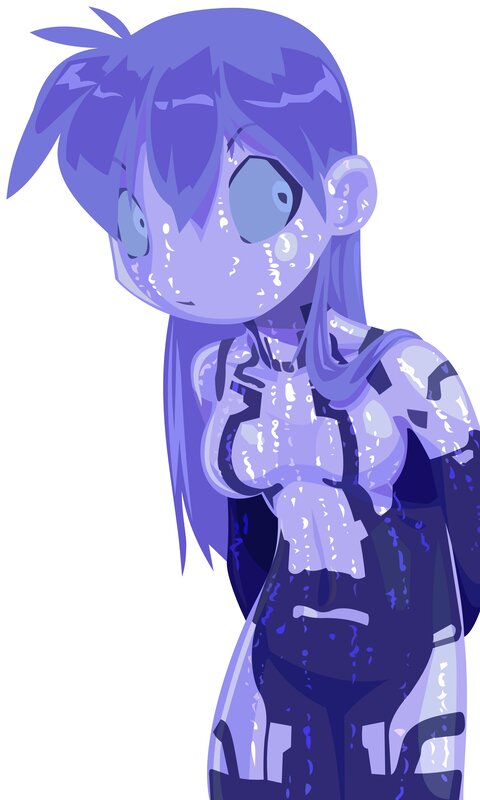 Blue-haired Anime Girl — Purple, Neutral
