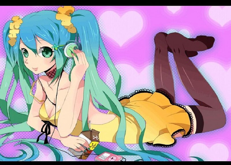 Blue-haired Anime Girl — Purple, Playful