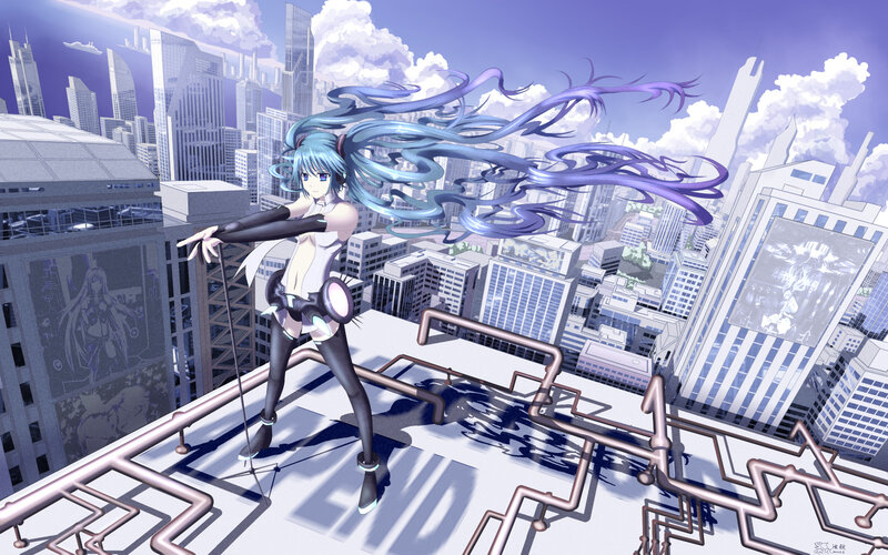 Blue-haired Anime Girl — Purple