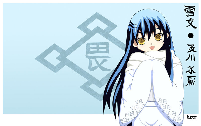 Blue-haired Anime Girl — White, Calm, Winter