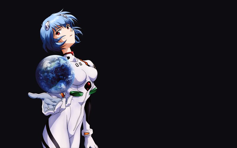 Blue-haired Anime Girl — White, Dramatic, Earth