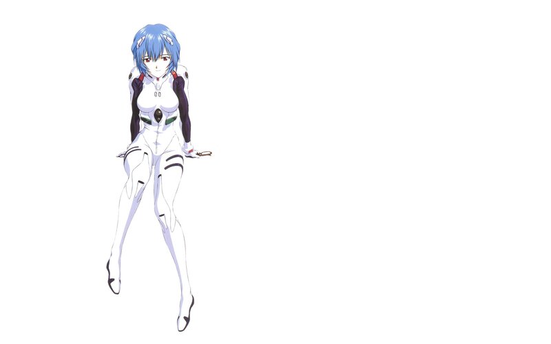 Blue-haired Anime Girl — White, Neutral, White Suit, Blue Hair