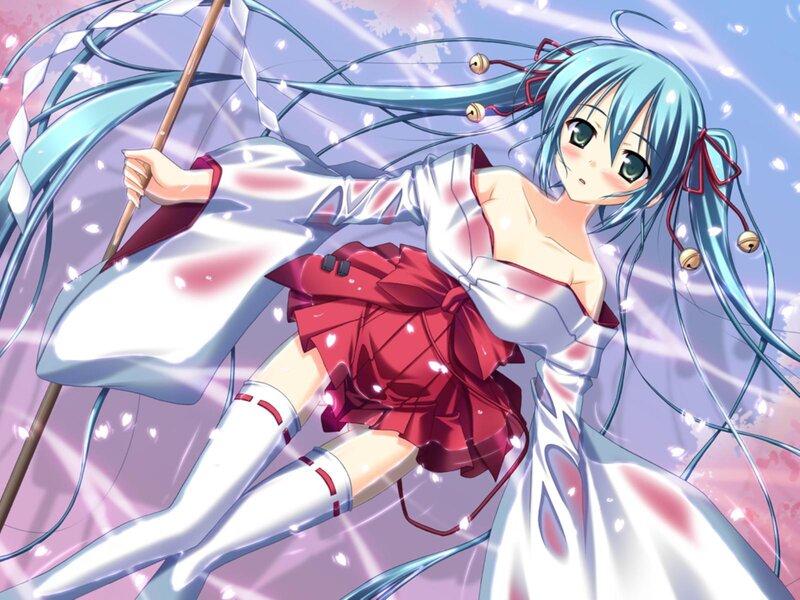 Blue-haired Anime Girl — White