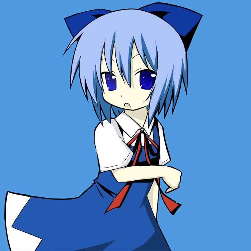 blue-haired anime girl with cat ears