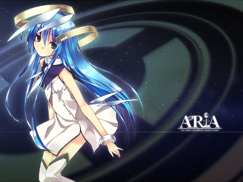 Blue-haired anime girl with halo