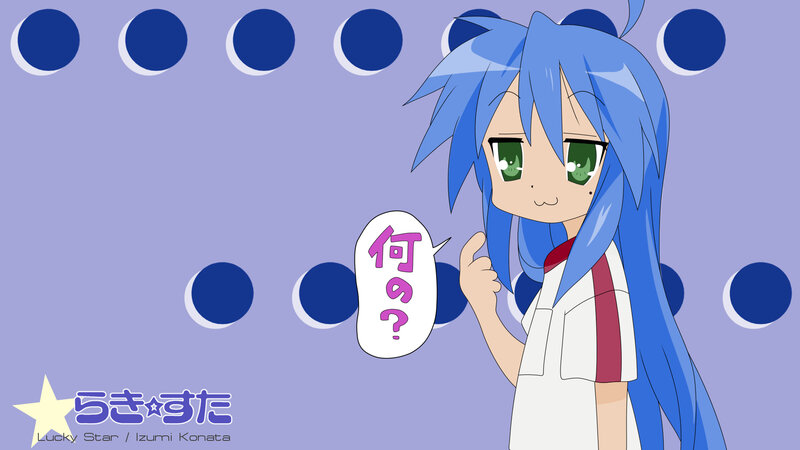 Blue-haired anime girl with question mark