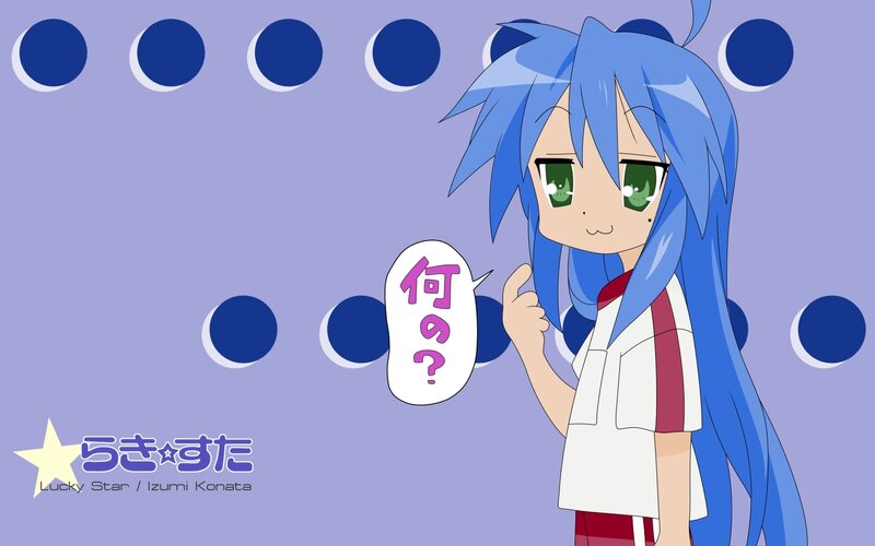 blue-haired anime girl with question mark