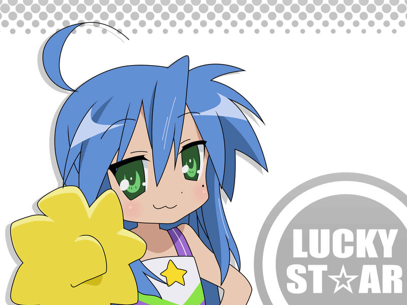 blue-haired anime girl with star