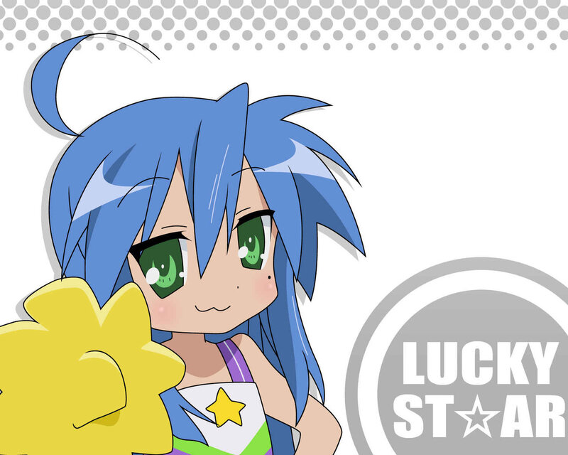 blue-haired anime girl with star