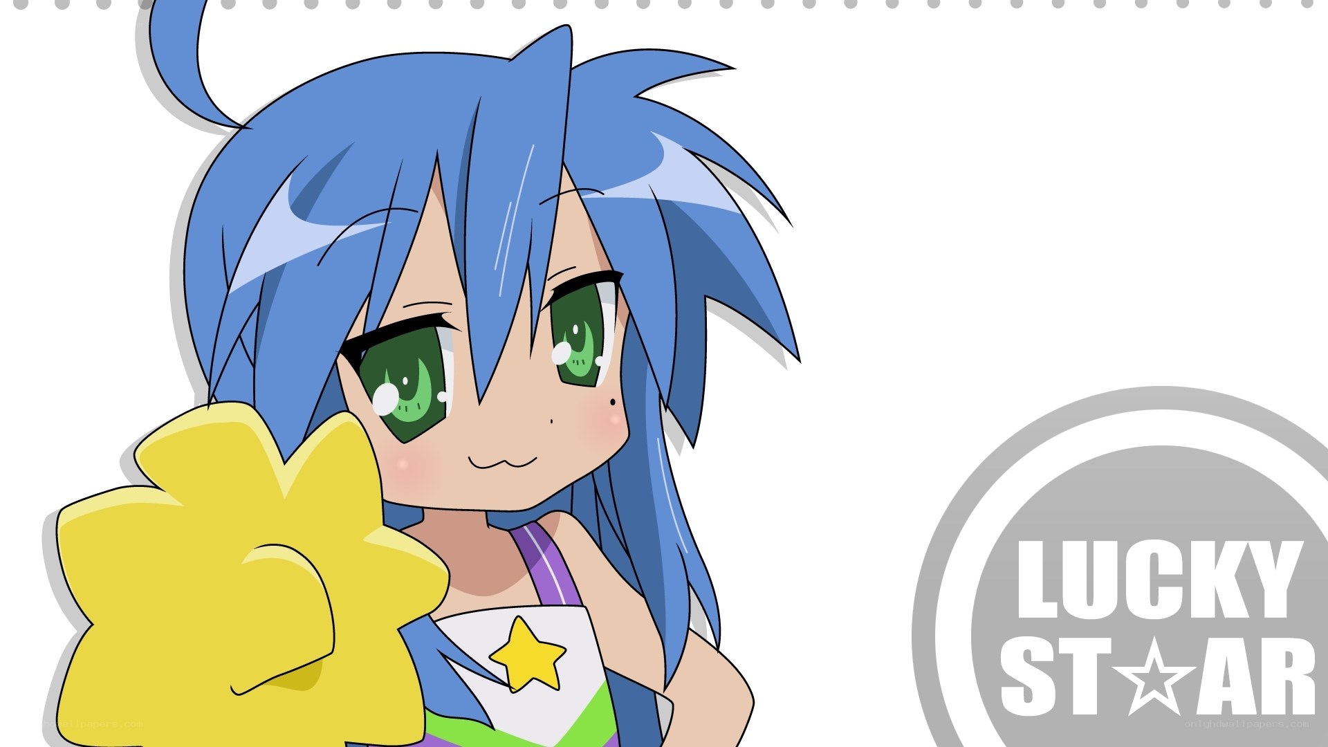 blue-haired anime girl with star
