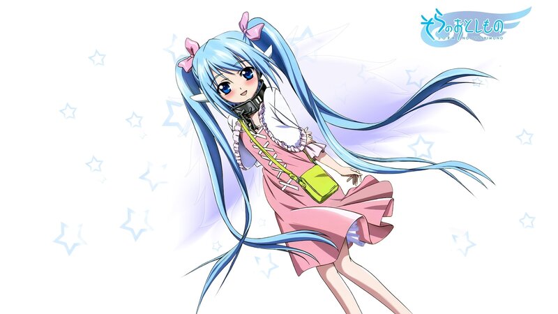 blue-haired anime girl with stars