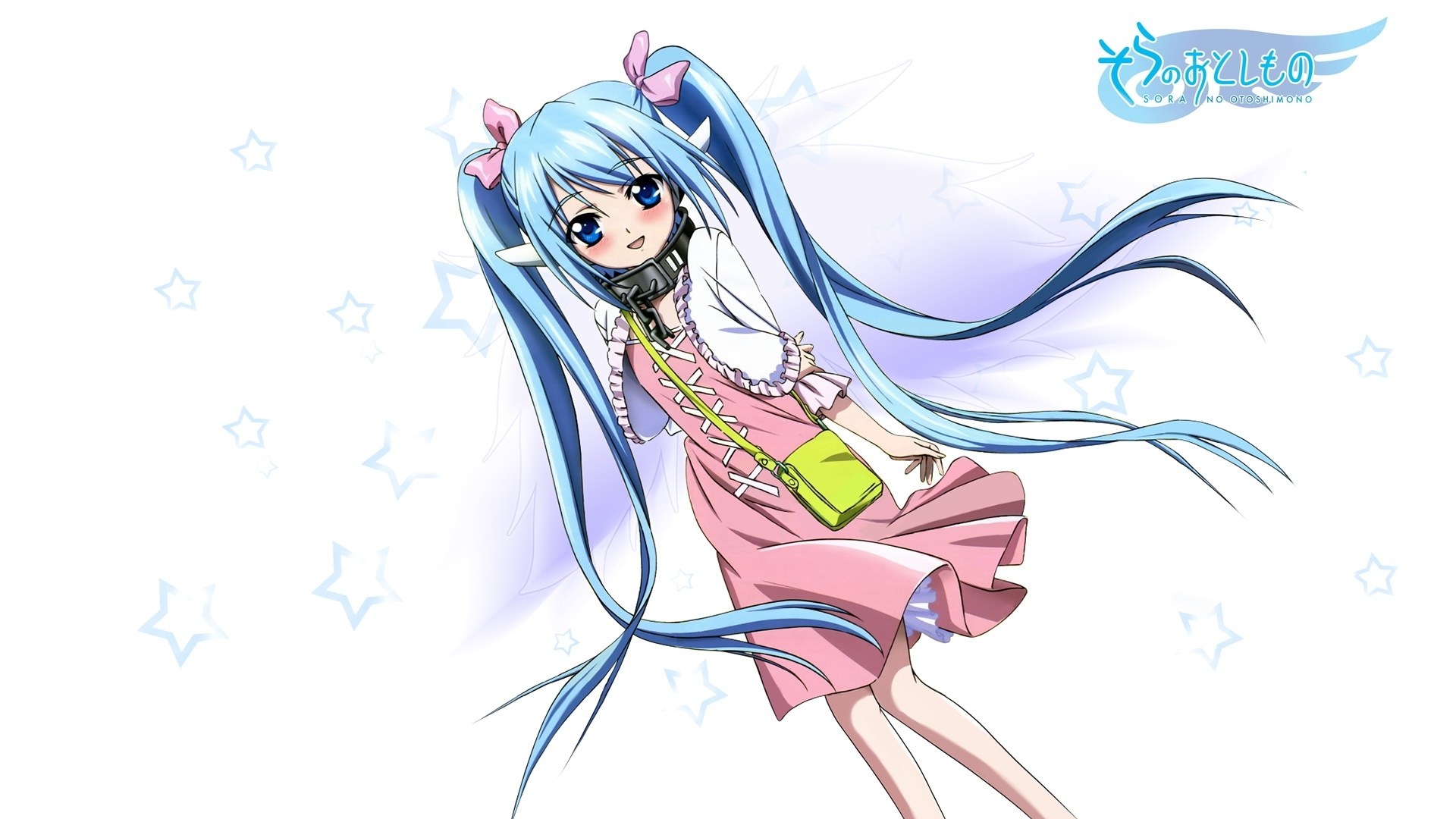 blue-haired anime girl with stars